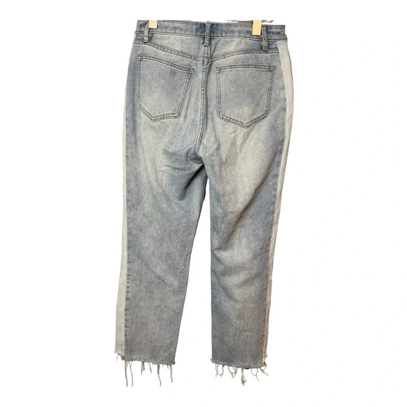 Pacsun Light Wash Blue High Rise Mom Jeans with Side Stripe. Raw Hem. Size 27 - Picture 7 of 12